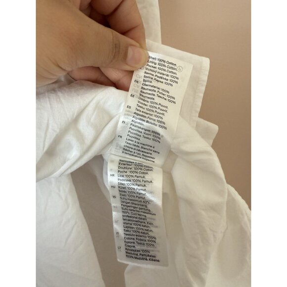 COS White Drawstring Midi Skirt Aline Basics Boho Coastal Beachy Cotton 12 - Picture 8 of 9